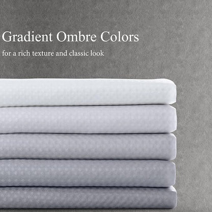 Shower Curtain 78 inches Long for Bathroom 1 Panel Light Grey | Ombre Waffle, Shower Curtains with Hook, Water Repellent, Boho Farmhouse, Simple Modern Bath Decor, Machine Washable, 72x78