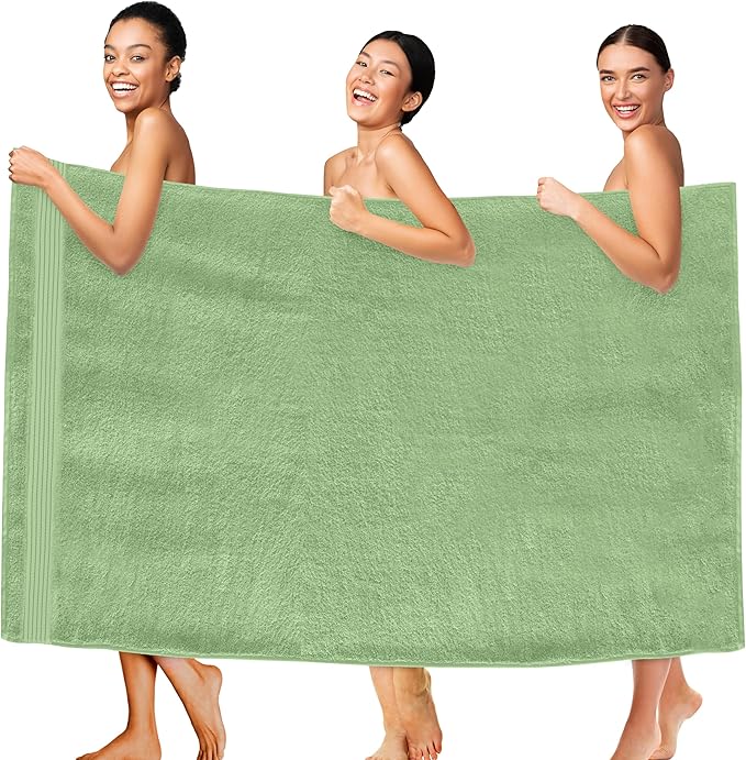 Elegant Comfort Premium Super Soft Highly Absorbent 1 Piece Oversized Bath Sheets - 40" x 80" inch, Luxurious Hotel Spa Quality 100% Turkish Cotton Extra Large Bath Towels for Adults, Sage