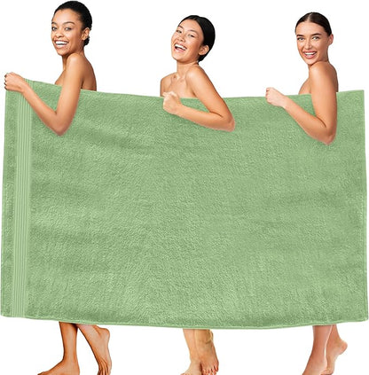 Elegant Comfort Premium Super Soft Highly Absorbent 1 Piece Oversized Bath Sheets - 40" x 80" inch, Luxurious Hotel Spa Quality 100% Turkish Cotton Extra Large Bath Towels for Adults, Sage