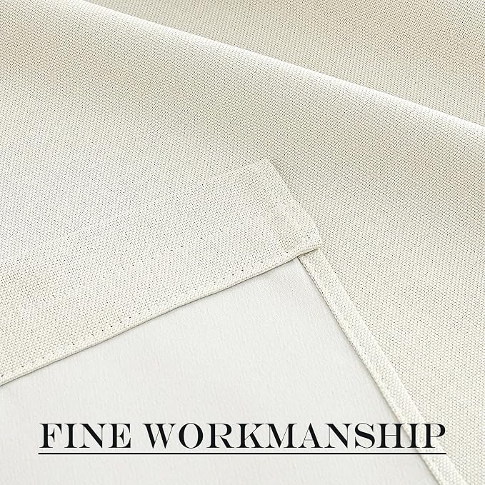 NICETOWN Farmhouse Door Curtain - Window Treatments Panels Thermal Insulated Energy Efficient Rod Pocket Faux Linen Curtains for Glass French Patio Door with Tieback, 30 x 72 inches, Natural, 1 Piece