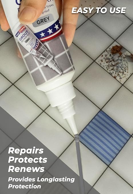 Grout Repair Kit, Grey, Fast Drying Sealer, Tile Filler, 8.8 oz | Restore & Renew