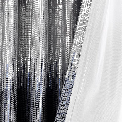 Lush Decor Night Sky Window Curtain Panel, Single 100"W x 84"L Navy & White - Sequin Backdrop Curtain - Extra Wide Curtains - Sliding Door Curtain