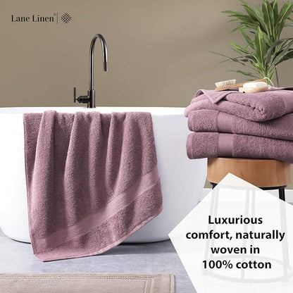 LANE LINEN Large Bath Sheets Oversized Soft Absorbent - Wishful Mauve | Bathroom Towels Large - Lightweight & Breathable, Fade-Resistant Color, Classic Terry Weave, Densely Woven