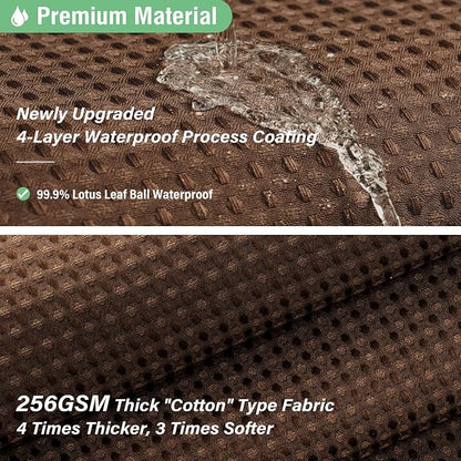Stall Waffle Shower Curtain 256 GSM Heavy Fabric 54x78 Brown | 54 x 78 Inch Long, Thick Cloth, Weighted Hem, Water Repellent, Hotel Luxury Polyester Shower Curtains for Bathroom 10 Hooks