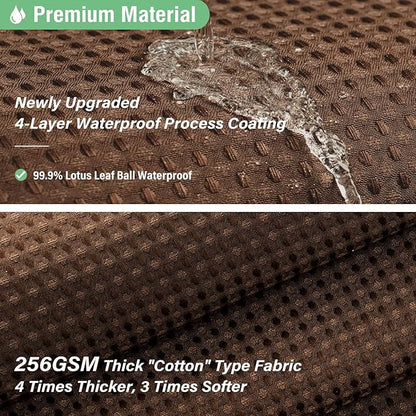 Stall Waffle Shower Curtain 256 GSM Heavy Fabric 36x72 Brown | Narrow Half Size, Thick Cloth, Weighted Hem, Water Repellent, Hotel Luxury Polyester Shower Curtain Set for Bathroom 6 Hooks