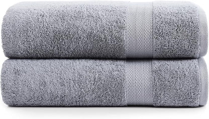 LANE LINEN Bath Sheets 100% Cotton 2 Pack Oversized Soft - Grey | Oversized Shower Sheets - Generously Sized, Oversized & Roomy, Lightweight & Breathable, Fade-Resistant Color