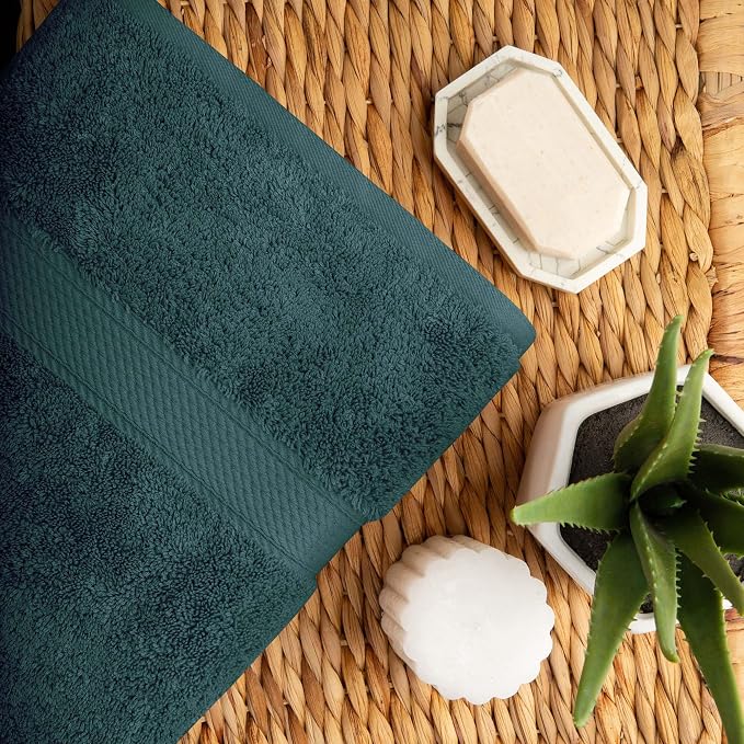 SUPERIOR Egyptian Cotton Ultra Plush & Absorbent, 10 Piece Set, Teal | Quick Dry, Soft Luxury Towel Set, Bath Essentials, Guest Bath, Spa, 2 Bath, 4 Hand, 4 Face Towels, Madeline Towels