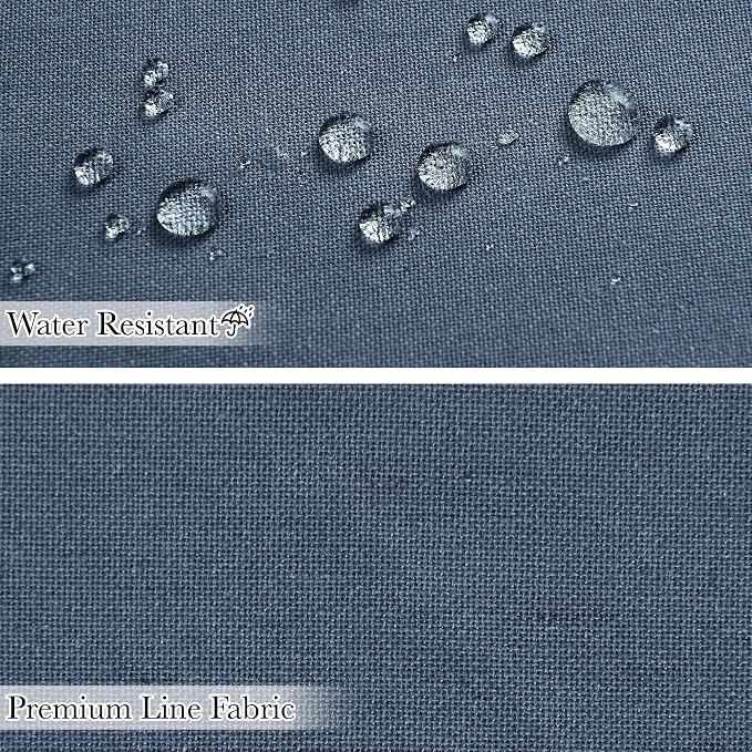 KGORGE Linen Fabric Shower Curtain for Bathroom-Button Hole Waterproof Lightweight Washable Privacy Shower Curtain Sets for Bathtub with 12 Metal Hooks, W72 x 72 inches Long, Navy Blue, 1 Panel