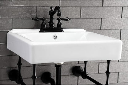 Kingston Brass KB1600AL Heritage 4-Inch Centerset Lavatory Faucet with Retail Pop-Up, 4-3/4", Matte Black