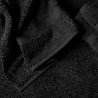 SUPERIOR Egyptian Cotton Ultra Plush & Absorbent, 6 Piece Set, Black | Quick Dry, Soft Luxury Towel Set, Bath Essentials, Guest Bath, Spa, 2 Bath, 2 Hand, 2 Face Towels, Madeline Towels