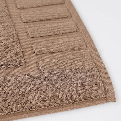 Superior 100% Cotton Bathmat Set, Bath Mat, Bathroom Decor, Shower, Bathtub Essentials, Home Accessories, Washable Rug, Absorbent, Quick Dry, Leo Collection, Set of 2, 22" x 35", Coffee