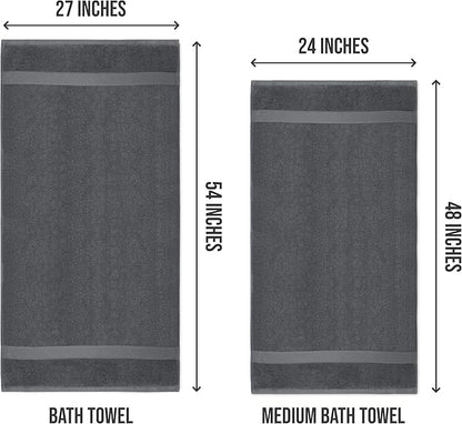Utopia Towels 6 Pack Bath Towel Set (27 x 54 Inches), 500 GSM 100% Ring Spun Cotton Medium Lightweight and Highly Absorbent Quick Drying, Premium Towels for Hotel, Spa and Bathroom (Grey)