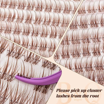 B&Q Brown Lash Clusters Blonde Velure Eyelash Cluster for Light Hair, MochaLash Cluster Eyelash Extensions Soft Browns False Eyelashes Comfortable Velure Eyelash Clusters（Velure 06）