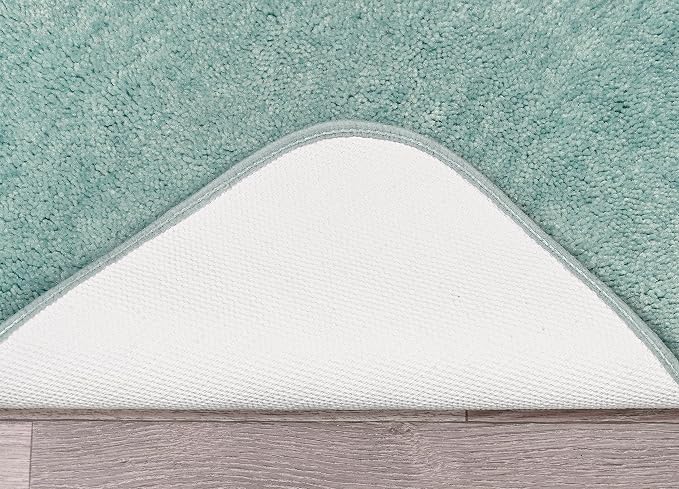 Garland Rug Traditional Nylon Washable Sea Foam 4 Piece Set - Lid, Contour, 2 Bath Rugs - Soft, Absorbent, and Stylish for Your Bathroom