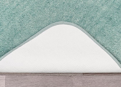 Garland Rug Traditional Nylon Washable Sea Foam 4 Piece Set - Lid, Contour, 2 Bath Rugs - Soft, Absorbent, and Stylish for Your Bathroom