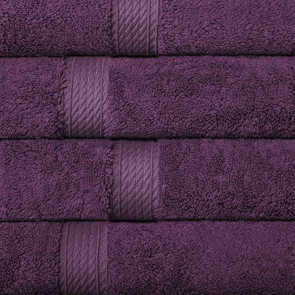 SUPERIOR Egyptian Cotton Ultra Plush & Absorbent, 10 Piece Set, Plum | Quick Dry, Soft Luxury Towel Set, Bath Essentials, Guest Bath, Spa, 2 Bath, 4 Hand, 4 Face Towels, Madeline Towels