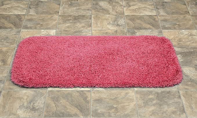 Garland Rug Jazz Nylon Washable 24 in. x 40 in. Pink Bath Rug Soft, Absorbent, and Stylish for Your Bathroom