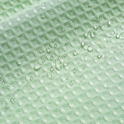River Dream Waffle No Hook Shower Curtain with Liner,Green Light,71x74 | Dotted Waffle,Snap-in Liner,Heavy Duty,Quick Dry,Mesh Top Window,With Bottom Magnets,Hotel-Grade,Washable,Standard Size
