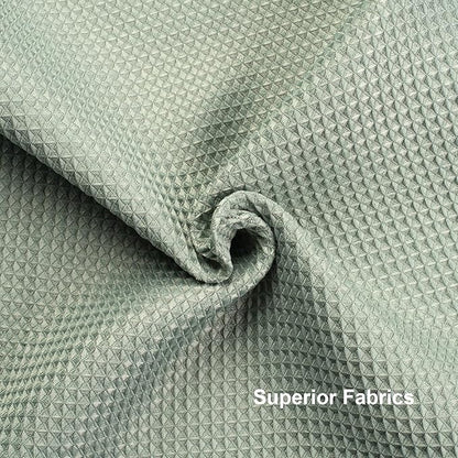 AmazerBath Waffle Shower Curtain, Sage Green Fabric, Long With Waffle Weave Heavy Duty Hotel Quality for Bathroom, 72 x 78 Inches