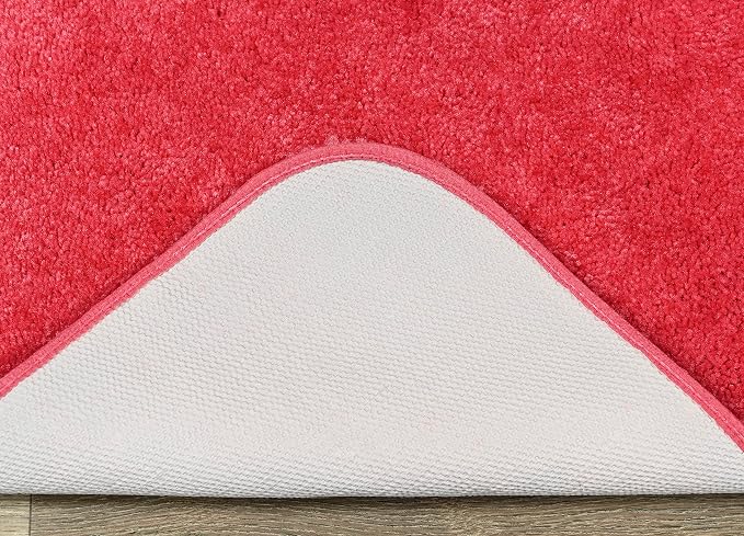 Garland Rug Traditional Nylon Washable Pink Hibiscus 2 Bath Rugs (17" X 24", 21" X 34") - Soft, Absorbent, and Stylish for Your Bathroom