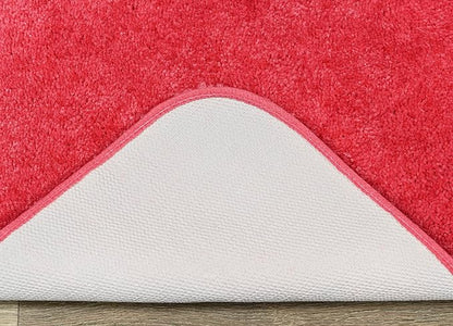 Garland Rug Traditional Nylon Washable Pink Hibiscus 2 Bath Rugs (17" X 24", 21" X 34") - Soft, Absorbent, and Stylish for Your Bathroom