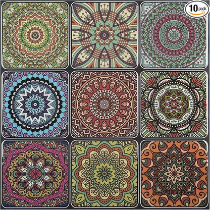 LONGKING Peel and Stick Backsplash Tile Stickers, Colorful Moroccan Tile for Kitchen, Stick on Wall Tiles (10 Sheets) | Peel and stick backsplash, self-adhesive wall tile, Colorful Moroccan, waterproof, kitchen bathroom wall, 10-sheet