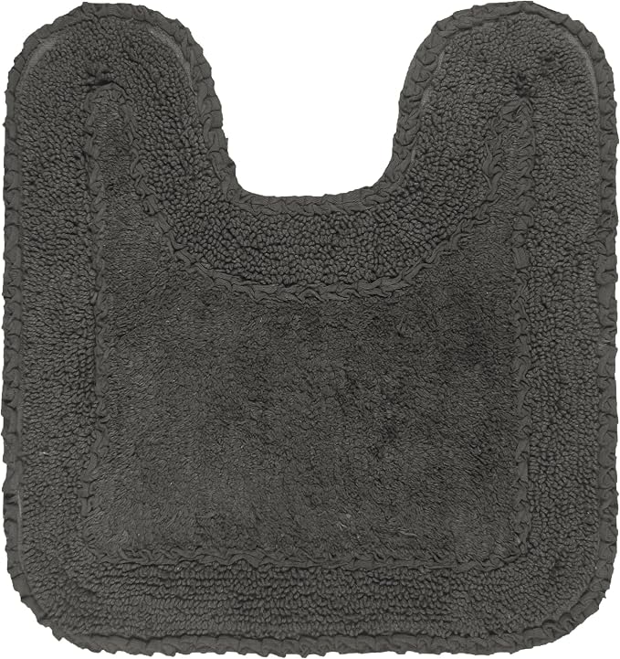 Home Weavers Radiant Collection 100% Cotton Bathroom Rugs Set, Washable Rug, Soft Cotton Extra Soft and Absorbent Bath Rug, Kitchen Mat, Bath Mat Set, Bath Floor Mat Non Slip, 20"x20" Contour, Gray