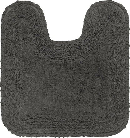 Home Weavers Radiant Collection 100% Cotton Bathroom Rugs Set, Washable Rug, Soft Cotton Extra Soft and Absorbent Bath Rug, Kitchen Mat, Bath Mat Set, Bath Floor Mat Non Slip, 20"x20" Contour, Gray