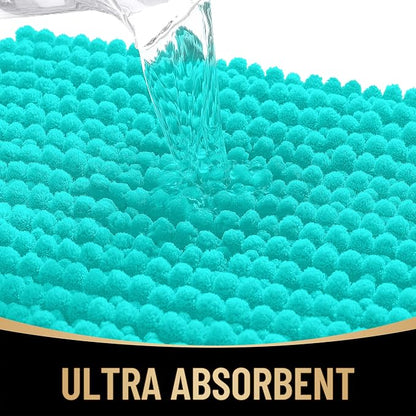 OLANLY Thick Chenille Bathroom Runner Rugs 44x24, Absorbent Bath Mat, Teal | Soft Bath Rugs, Rubber Backing, Machine Wash Dry, Bath Mats for Bathroom, Tub and Shower, Home Decor Accessories