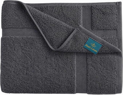 Pearl Linens 100% Ring Spun Cotton Bath Mat (Pack of 6) 20 x 30 Inch, Washable, Soft & Absorbent Terry Bathroom Floor Mat – Not Bathroom Rugs – Quick-Dry After Shower Bath Mat, 687 GSM, Dark Grey