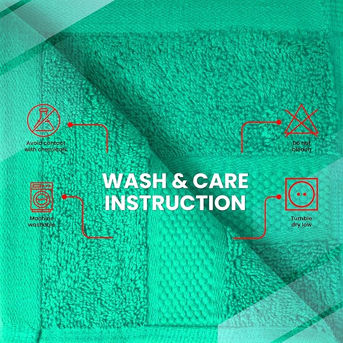 Infinitee Xclusives Green Hand Towels for Bathroom - Set of 6 (16x28 inches) 600 GSM, 100% Cotton Ultra Soft, Quick Drying, Hotel Quality Hand Towel Set (Vivid Green)