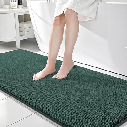 OLANLY Memory Foam Bathroom Runner Rugs 70x24, Long Mats, Blackish Green | Soft Quick Dry Bath Rugs, Non-Slip, Absorbent Machine Washable Mat for Bathroom Floor, Tub and Shower, Home Decor Accessories