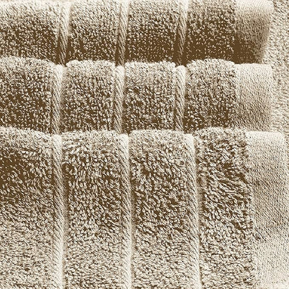 Tens Towels Pack of 8 Towels Set, 2 Extra Large Bath, 2 Hand, 4 Washcloths, 100% Cotton, Lighter Weight, Quicker to Dry, Super Absorbent, Perfect for Bathroom, Beige