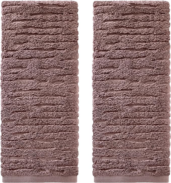 SKL Home CloudSoft Hand Towel Set, 2-Piece, 100% Cotton Luxury, Soft Plum | Premium spa-level quality. 600 GSM weight. Ultra plush & absorbent. For use in the bathroom, kitchen, bar or any sink space.