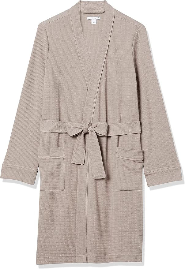 Amazon Essentials Women's Lightweight Cotton Waffle Mid-Length Bathrobe (Available in Plus Size)