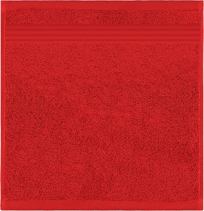 American Veteran Towel, 100% Cotton Turkish Washcloths for Bathroom Essentials 4 Pack, Soft Absorbent Wash Cloths Quick Drying Small Towels Washrags, Red