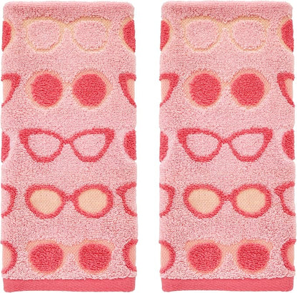 SKL Home Summer Shades Hand Towel Set-2pc, 100% Cotton Jacquard, Blush | Soft & absorbent. For use in the bathroom, kitchen or bar. Great for summer fun & everyday décor.
