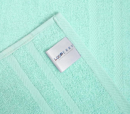 Looperry 6 Pack Small Bath Towel Set - 100% Cotton 23x46 Shower Towels 450 GSM. Lightweight & Absorbent, Soft & Quick Dry. Use for Pet Drying, Gym, Spa, Salon & More. Terry Ringspun Towels (Teal)