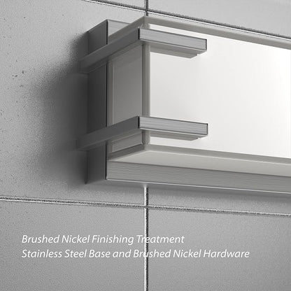 Bathroom Light Fixture Over Mirror 24.4" Vanity Light with Milky White Lampshade 4000K Daylight Brushed Nickel Bath Bar (Brushed Nickel)