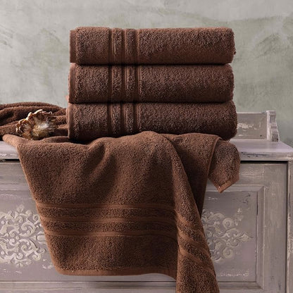 Hawmam Linen Brown Bath Towels 4 Pack Soft and Absorbent, Premium Quality Perfect for Daily Use 100% Cotton Towel 600 GSM