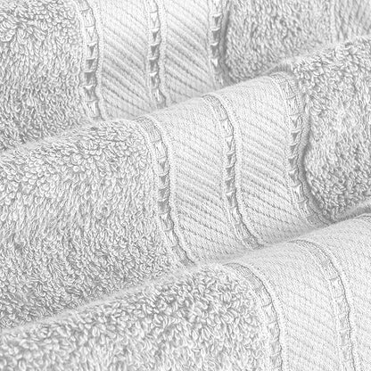 Modern Threads - Spun Loft 6-Piece 100% Combed Cotton Towel Set - Bath Towels, Hand Towels, & Washcloths - Super Absorbent & Quick Dry - 600 GSM - Soft & Plush, Gray