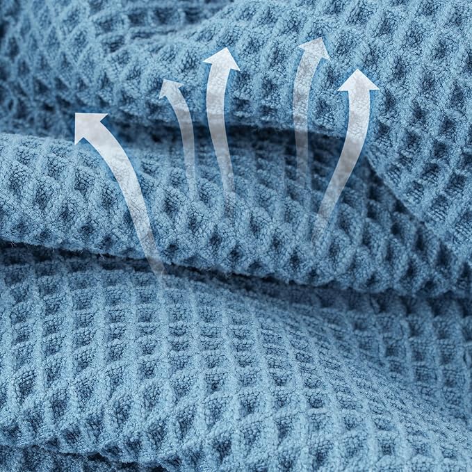 MICROFI New Microfiber Waffle Bath Towels, 2 Pieces, Oversized, Soft, Absorbent, Fast Drying, Lint Free 430 GSM (30''x60''/76cm x 152cm)
