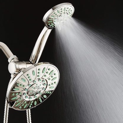AquaDance Antimicrobial High Pressure 7" Rain & Handheld Shower Head Combo | Enjoy More Power & Better Shower Hygiene with Lifetime Antimicribial Nozzle Protection from Mold, Mildew & Bacteria - Nickel