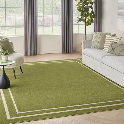 Nourison Home Nourison Essentials Green Ivory 8' x 10' Area Rug - Easy Clean, Non Shedding, Bed Room, Living Room, Dining Room, Kitchen (8' x 10')
