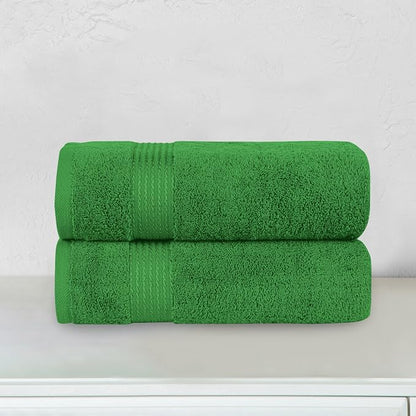 Elegant Comfort Premium Turkish Cotton 2 Pack Bath Towel Set - 27 x 54 inch, Luxurious Hotel Spa Quality 100% Turkish Cotton 2PC Bath Towel Set - Highly Absorbent - Soft Bathroom Towels, Emerald Green