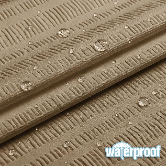 Aiyufeng Taupe Shower Curtain for Bathroom, Embossed Textured Fabric Shower Curtain for Bathroom - Soft Cloth & Hotel Spa, Machine Washable, 36X72,Taupe