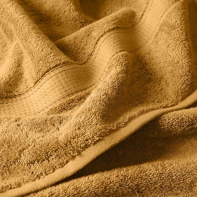 Superior Egyptian Cotton Ultra Plush & Absorbent, 10 Piece Set, Gold | Quick Dry, Soft Luxury Towel Set, Bath Essentials, Guest Bath, Spa, 2 Bath, 4 Hand, 4 Face Towels, Madeline Towels