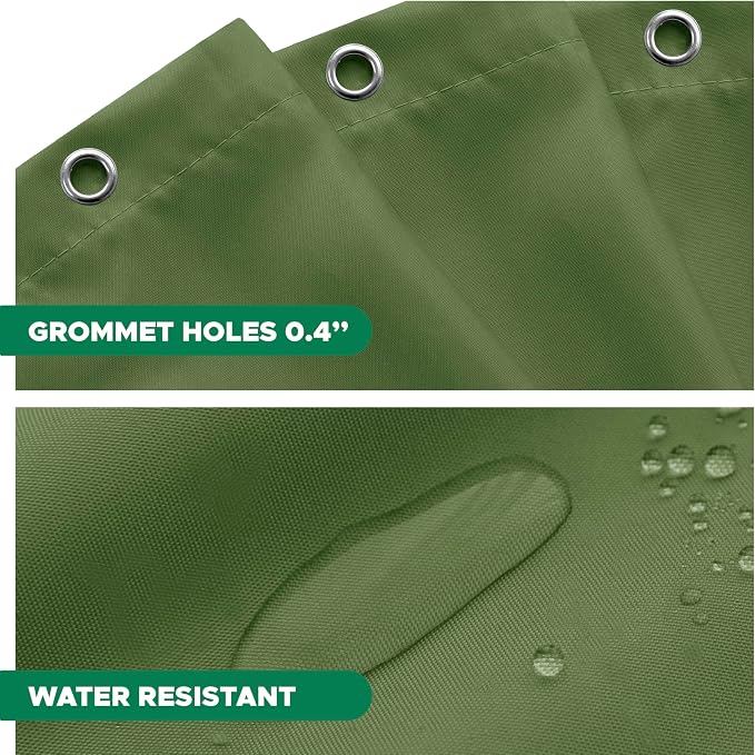Fabric Shower Curtain Liner 72x72 Inch-Sage Standard Size Shower Liners | Hotel Quality Water Resistant Shower Liners for Bathroom-Machine Washable Cloth Polyester Bath Curtain-Rental Apartment Home