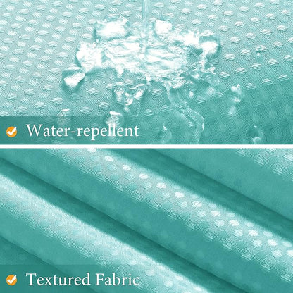 Shower Curtain 72 inches Long 6FT for Bathroom 1 Panel Aqua Blue | Ombre Waffle, Shower Curtains with Hook, Water Repellent, Boho Farmhouse, Simple Modern Bath Decor, 72x72