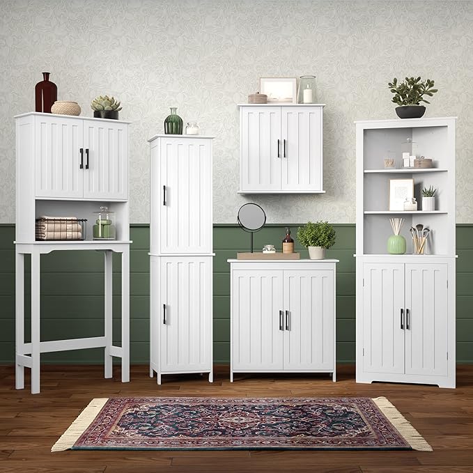 RiverRidge Monroe Two Door Wall Cabinet Over The Toilet Storage Cabinet with Soft-Close Doors - Medicine Cabinet with Adjustable Shelves